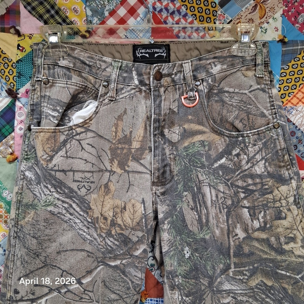 Realtree‎ Camouflage Hunting Jeans Size 32x32 Woodland Camo